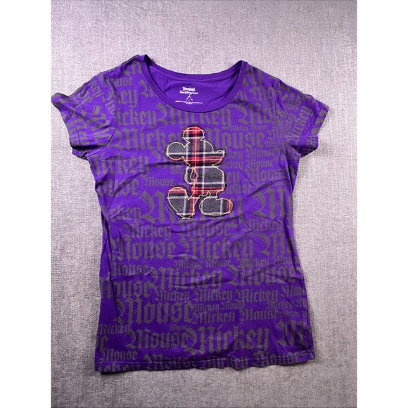 Disney Other - Disneyland Resort Walt Disney World Plaid Mickey Mouse Purple T-Shirt Womens LRG